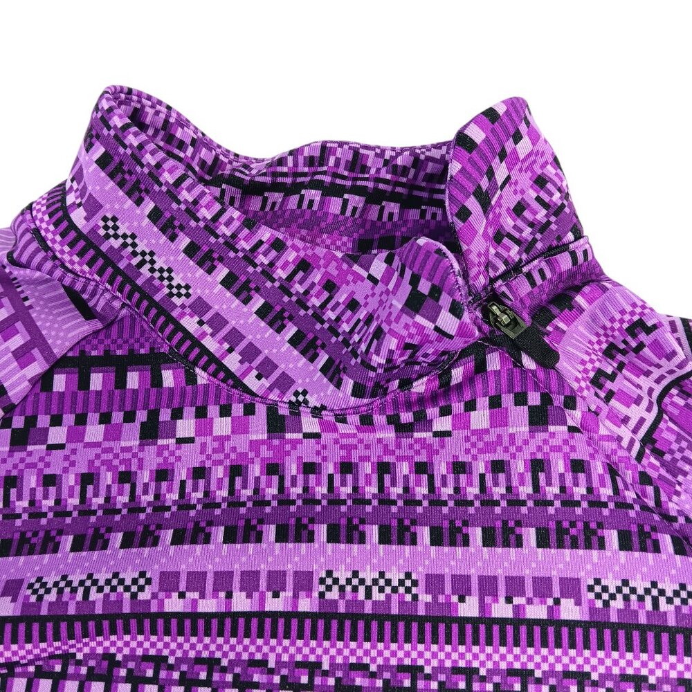 NIKE PRO-Dri-Fit Girl's Long Sleeve Side Neck 1/4 Zip Top-SIZE SMALL-Purple-Kids - Picture 4 of 14